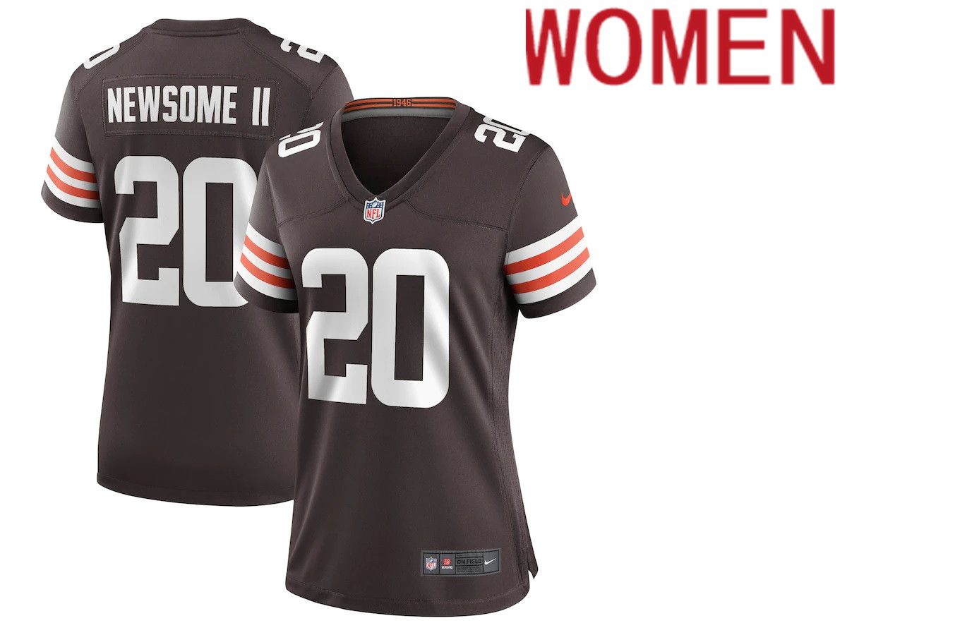 Women Cleveland Browns 20 Greg Newsome II Nike Brown Game NFL Jersey